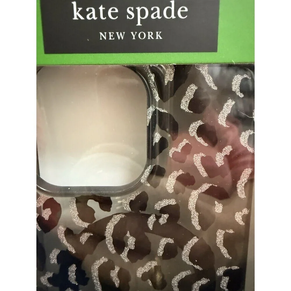 Kate Spade iPhone Case 16 PRO MAX Classic Ombré Glitter Leopard Print MagSafe